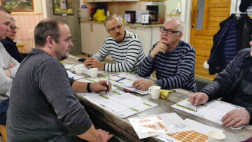 6 personer vid ett bord under en workshop
