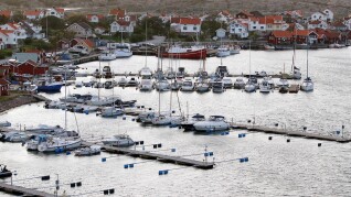 Båthamn fotat ur fågelperspektiv