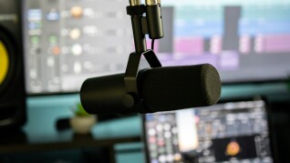 mikrofon i musikstudio