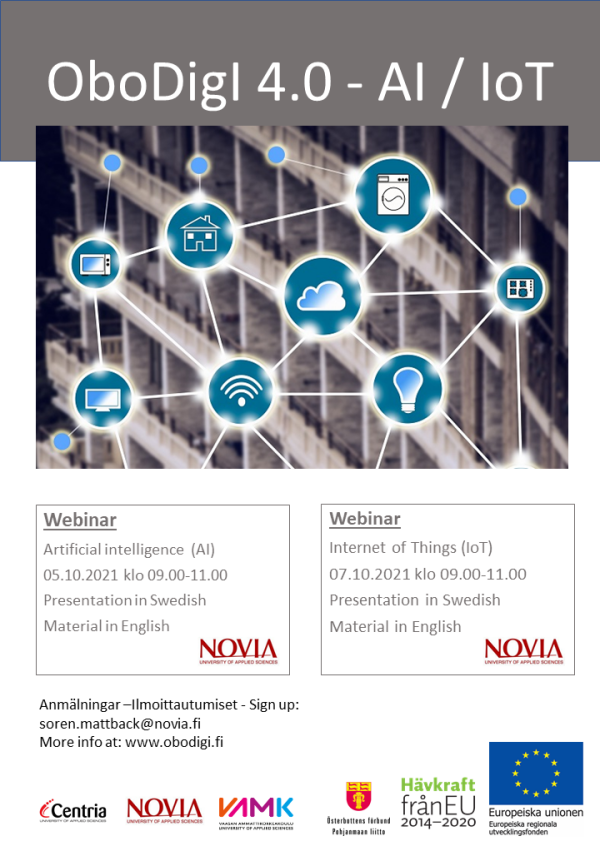 Posters Webinars AI och IoT 20210929 a