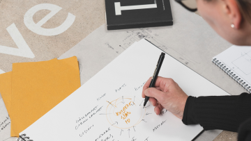 Cirkulär design, högre YH, person som gör en mindemap