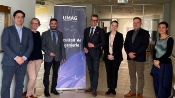 Novia besöker UMAG i Chile, januari 2024: A-K Jansson, Örjan, Kaisa Peittilä (ÖF), Tom Lillhonga