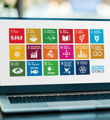 SDG ikoner på en skärm