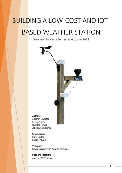 Autumn 2022 Building a Low Cost and IOT Based Weather Station