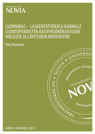 Serie A 2/2013: LUONNIKAS laskentatyökalu kunnille luontoperäisten kasvihuonekaasujen arviointiin .pdf