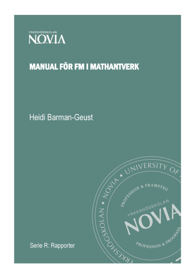 Serie R 1/2019: Manual för FM i Mathantverk