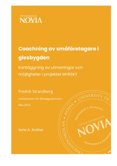 Serie A 1/2025 Coachning av smaforetagare i glesbygden